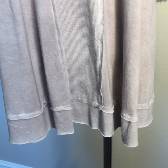 Pol Rose Colored 3/4 Sleeve Raw Seams Boho Tunic, Oversized Size S - Picture 3 of 9